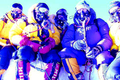 The local climbers on top of the world - Everst Summit The local climbers on top of the world - Everst Summit