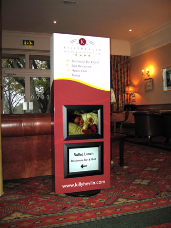 The new digital sign designed for Killyhevlin Hotel